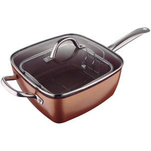 Sarten cuadrada 24cm con tapa,  Optimum Copper e San Ignacio