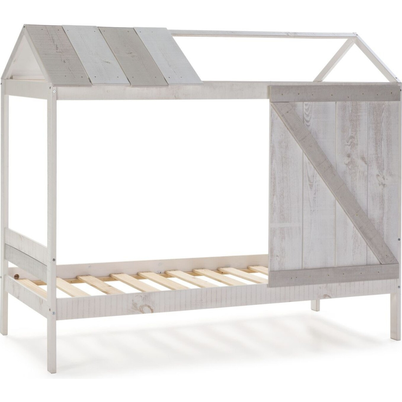 Lit cabane enfant rustique en bois - ALBAN