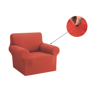 Copridivano Copriseduta Sofà Elasticizzato Smile Tinta Unita Arancio