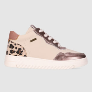 Deportivos de Piel - Beig - Tacón: Bajo