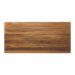 Table rectangulaire 8 personnes en bois de suar et métal 220 cm - Sudirman