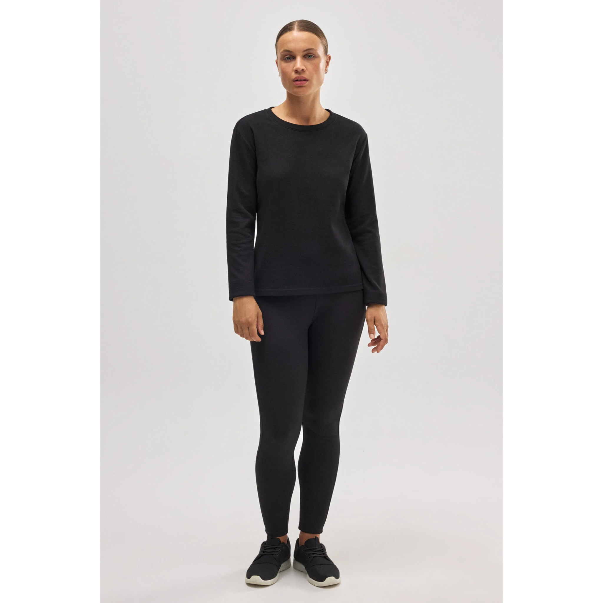 Maglia sportiva termica in pile nero