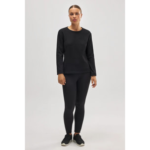 Maglia sportiva termica in pile nero