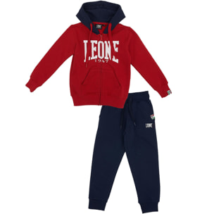 Tuta da bambino cappuccio, full zip e logo grande Basic