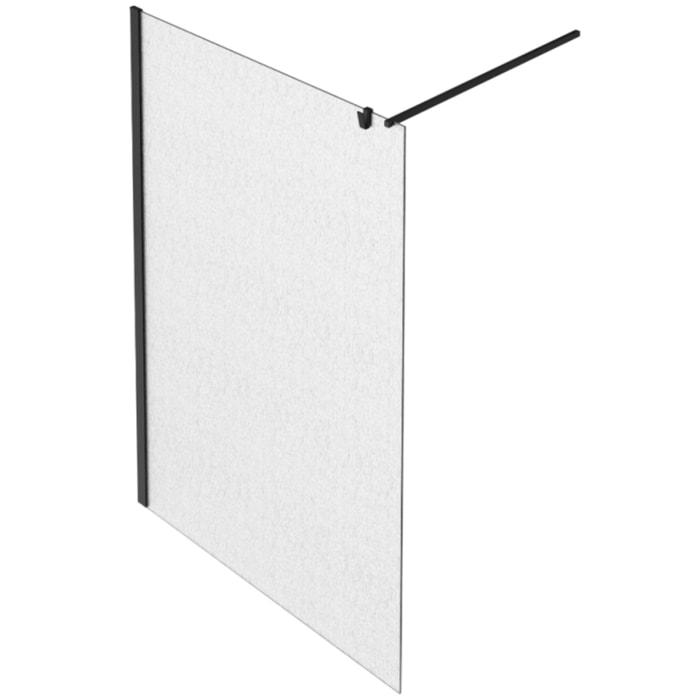 Paroi de douche Contra textile 100cm + kit profilé Noir mat