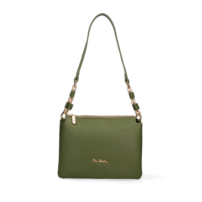 Borsa a spalla da donna Made in Italy - Modello Brunilde Lux - 100% pelle - 24.0 x 18.5 x 12.0 cm