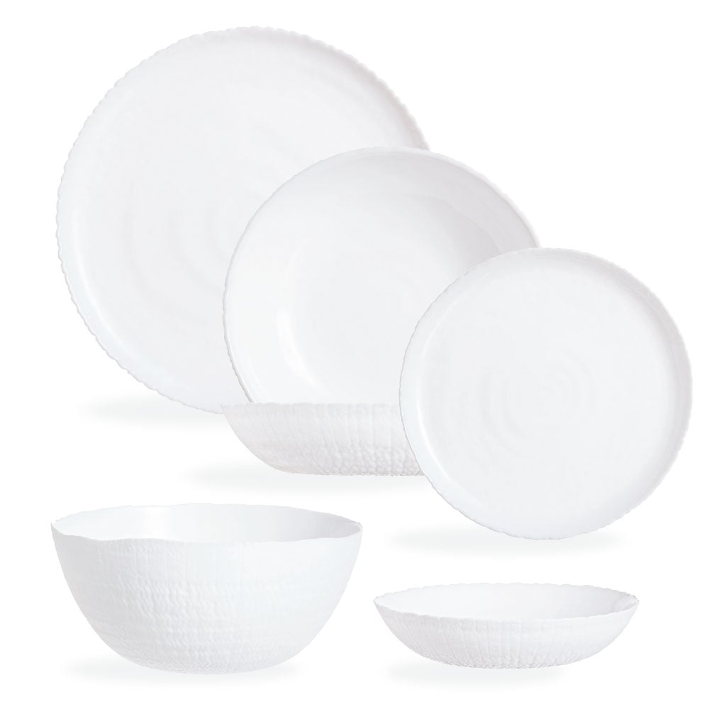 Set de platos 25 piezas Ammonite blanco - Luminarc