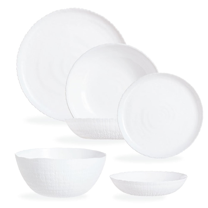 Set de platos 25 piezas Ammonite blanco - Luminarc