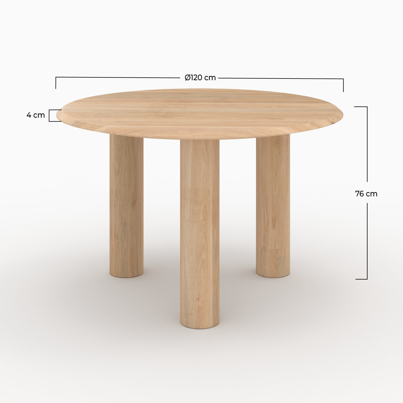 Table ronde en bois de manguier 4 personnes - Sacha