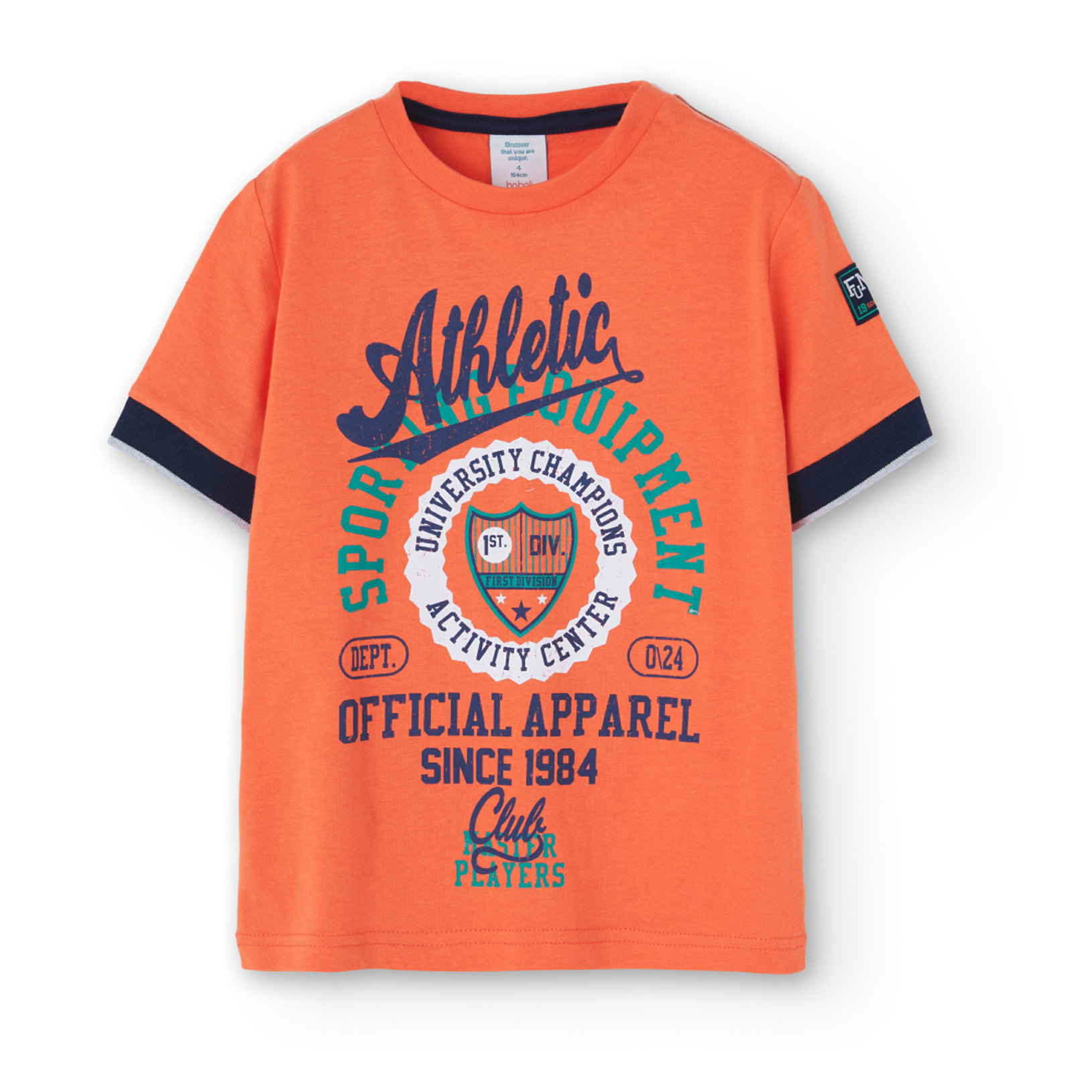 Camiseta niÃ±o estampada, mangas cortas, naranja, 508047