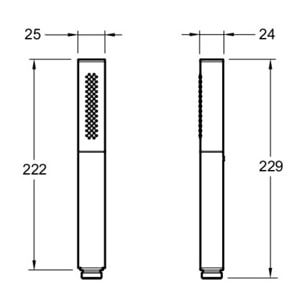 Douchette 2 jets Shift Ellipse carré noir et chrome