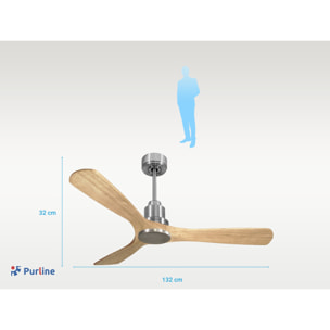 Ventilateur de plafond Réversible  Thermostat Wifi Moteur à courant continu Toits en pente Télécommande Hypersilence Mémoire