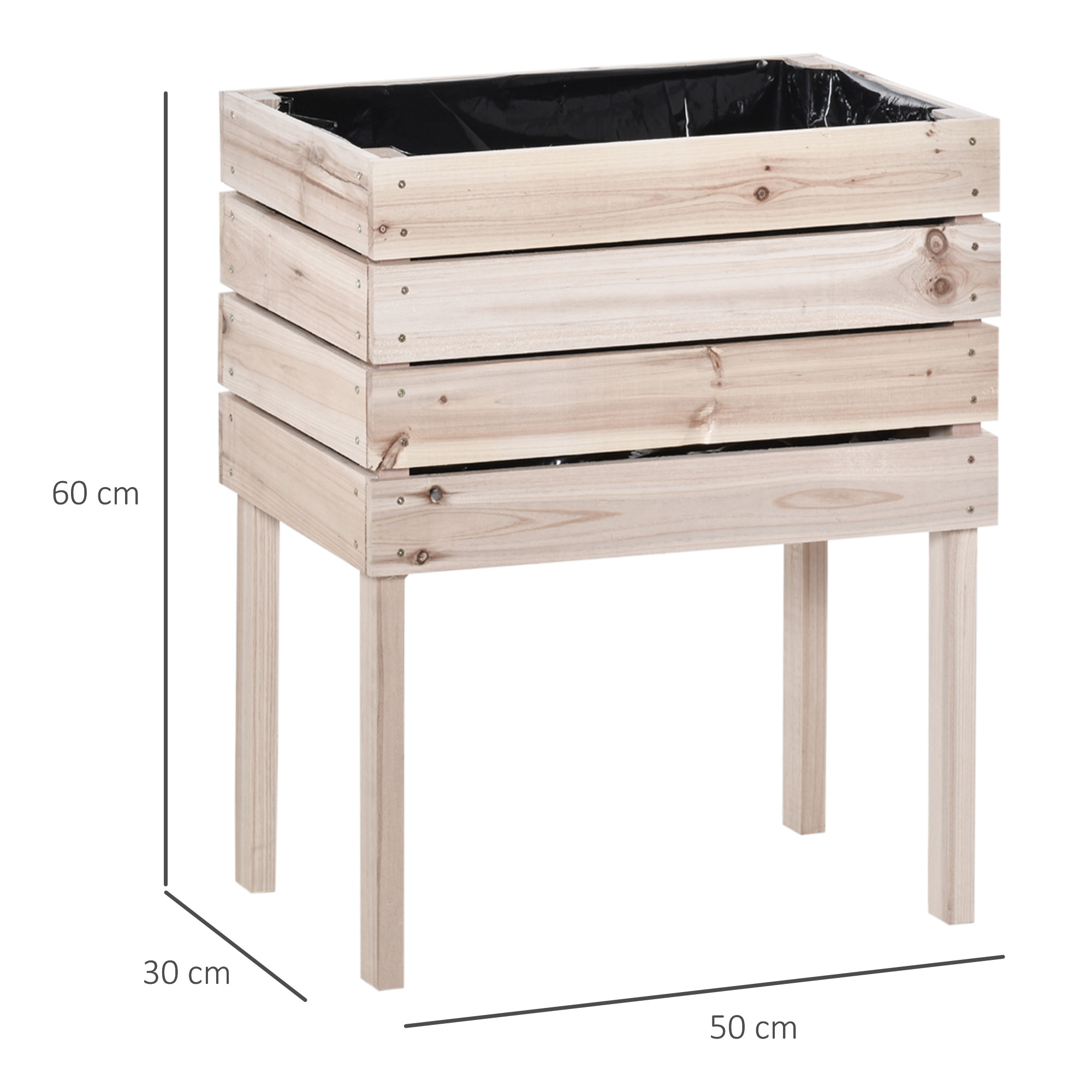 Lot de 4 jardinières sur pied modulables bois sapin naturel