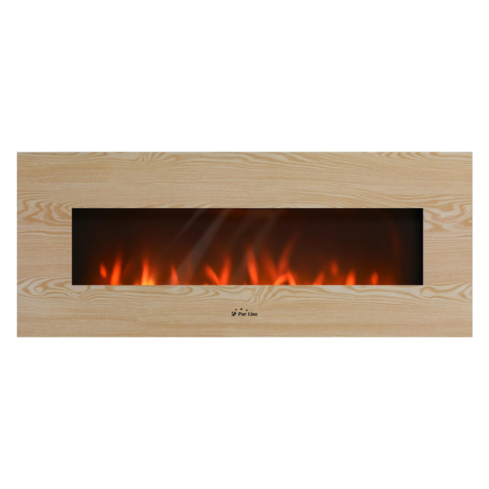 Chimenea Eléctrica Panorámica con luz LED ambiental y panel frontal MDF CHE-530 PURLINE