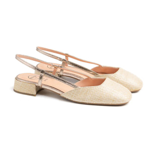 Sabot con tacco 3 cm - BEIGE