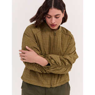Fiorella Rubino - Bomber corto con maniche raglan - Verde militare