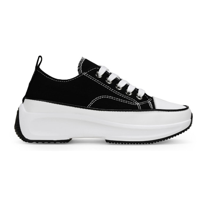 Zapatillas de tela negras con plataforma