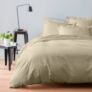 Housse de couette 100% satin de coton lavé 105 fils beige