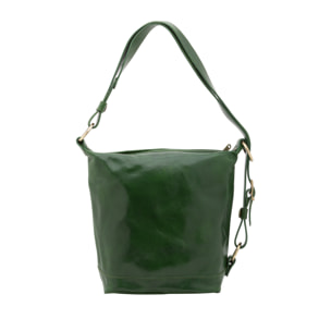 Borsa a secchiello  da donna In Vera pelle Made in Italy 34x33x15 cm