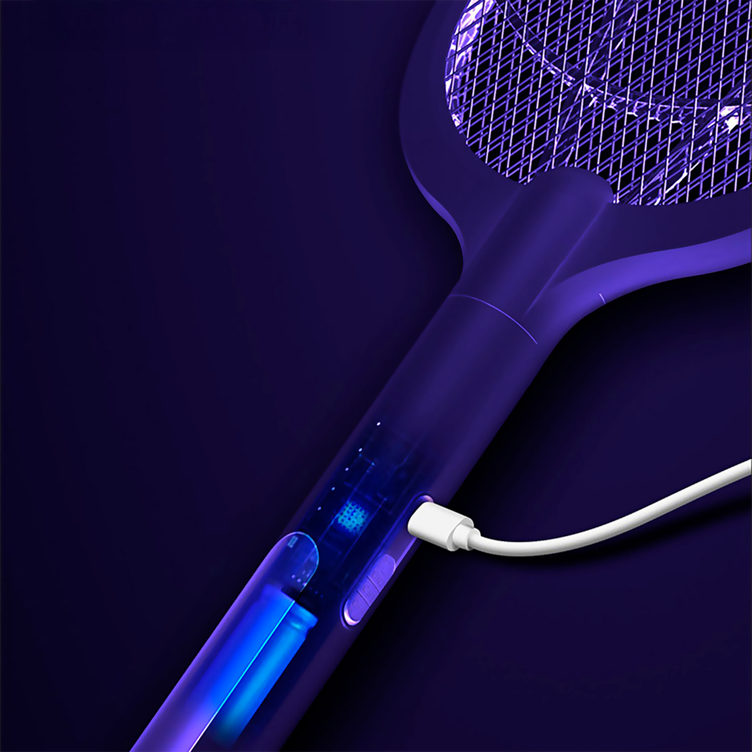 Raqueta matamosquitos eléctrica con 3000V de descarga, 1200mAh de batería y 4 ajustes de brillo.