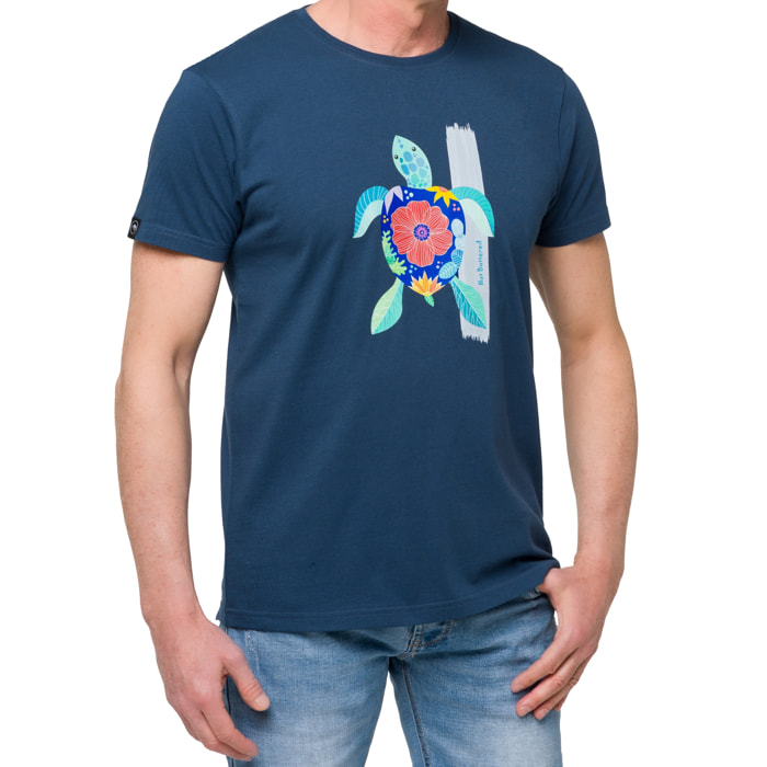 T-shirt in cotone 150 gr Rebel Hot Buttered Blu Indigo