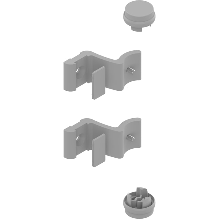 Kit support poignée Diva XI LA CROISÉE DS Ø 35 - Alu 9006 B3 - DS7328-007