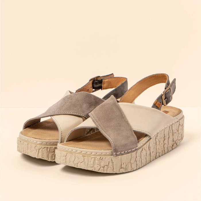 Sandalias N5972 MULTI LEATHER MULTI CREAM / SHINRIN color Multi cream