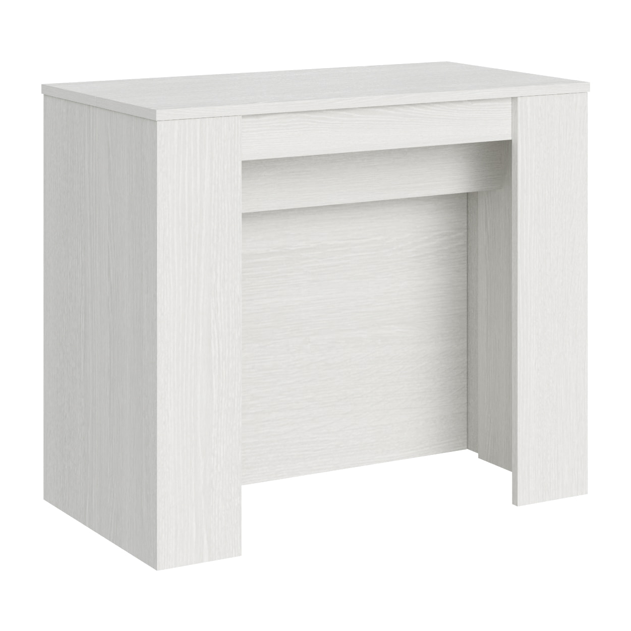 Console extensible 90x48/296 cm Venus Frêne Blanc rallonges internes