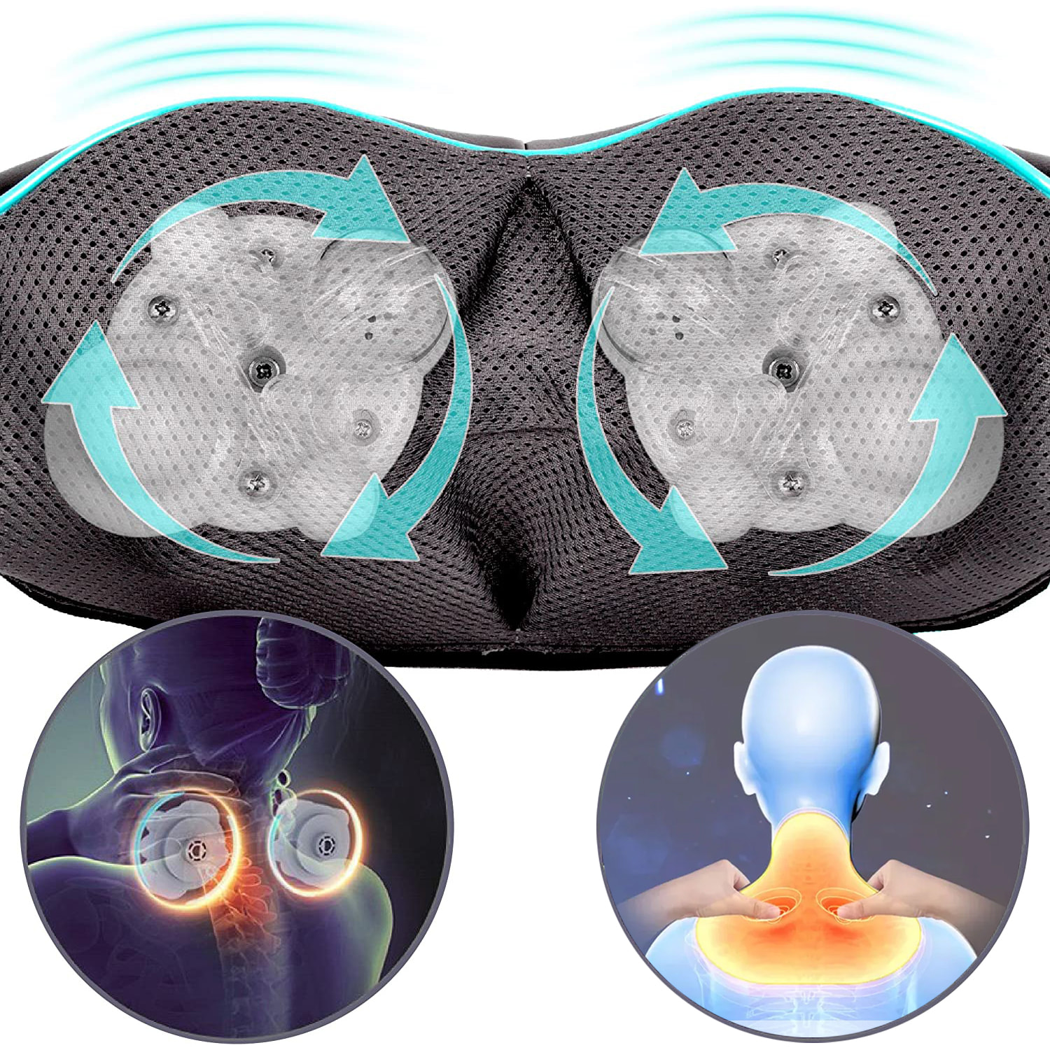 Massaggiatore intelligente con funzione termica. Speciale per uso su collo, schiena e ventre.