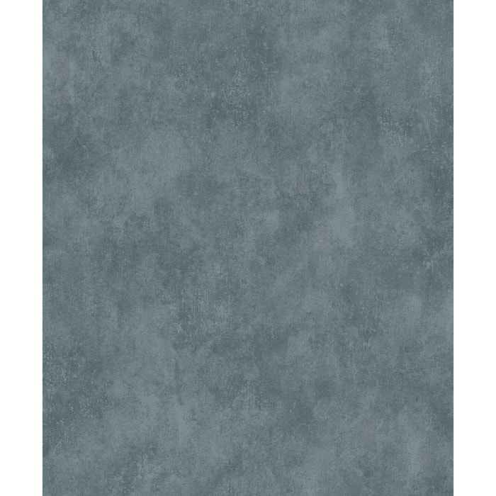 Papier peint uni effet patine bleu canard