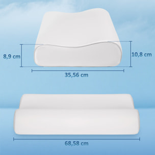 Almohada Cervicales y Cuello de Espuma Viscoelástica, Almohada Ortopedica con Diseño Ergonómico, Doble Altura, Funda Extraíble y Lavable, para Soporte de Cuello, Dormir de Lado y Boca Arriba