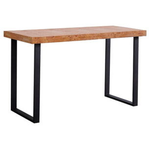 Mesa de escritorio con patas metálicas en negro y roble salvaje 120x60 cm Natural Roble salvaje - Negro