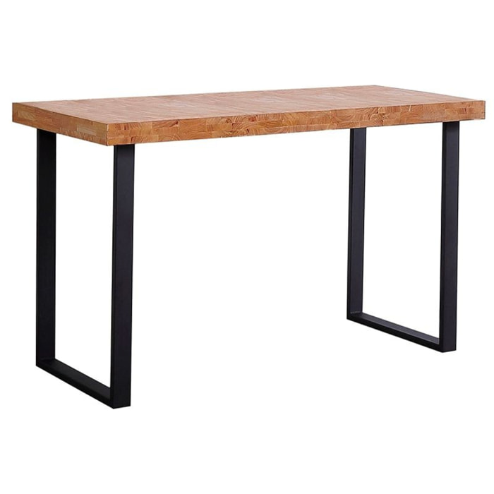 Mesa de escritorio con patas metálicas en negro y roble salvaje 120x60 cm Natural Roble salvaje - Negro