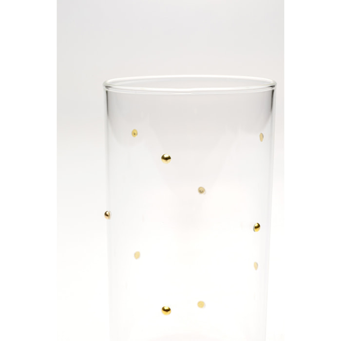 Verres hauts Glam Dots dorés set de 4 Kare Design