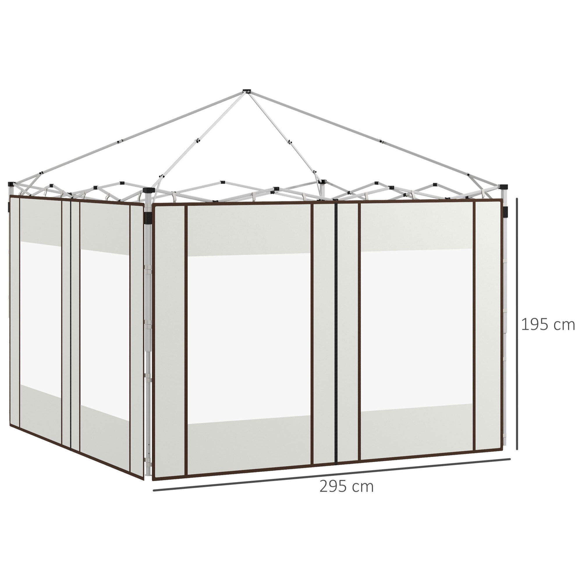 Lot de 2 panneaux latéraux barnum tonnelle 6x3 m ou 3x3 m fenêtres oxford blanc