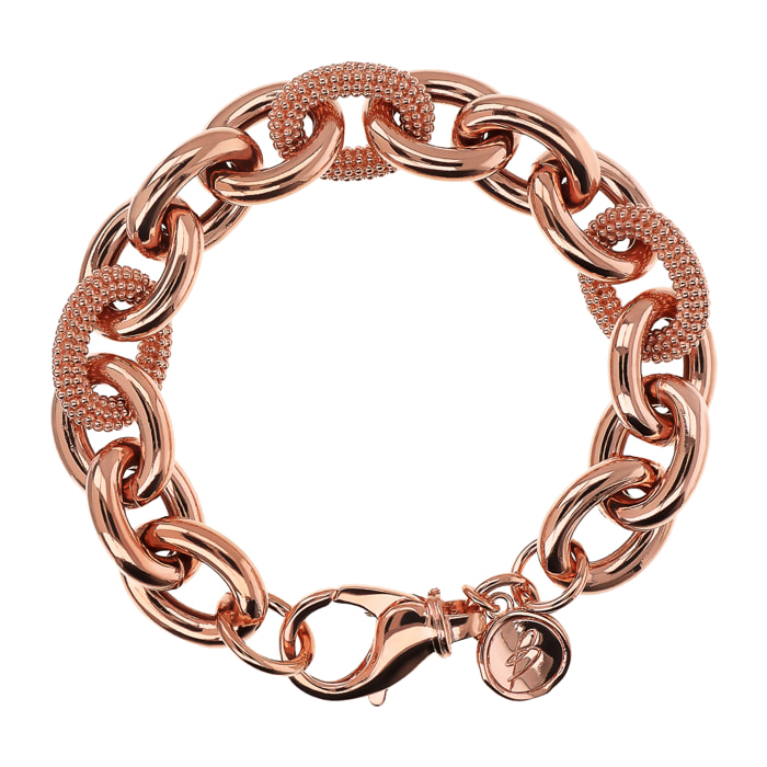 Bracciale Catena Rolo con Elementi Texture