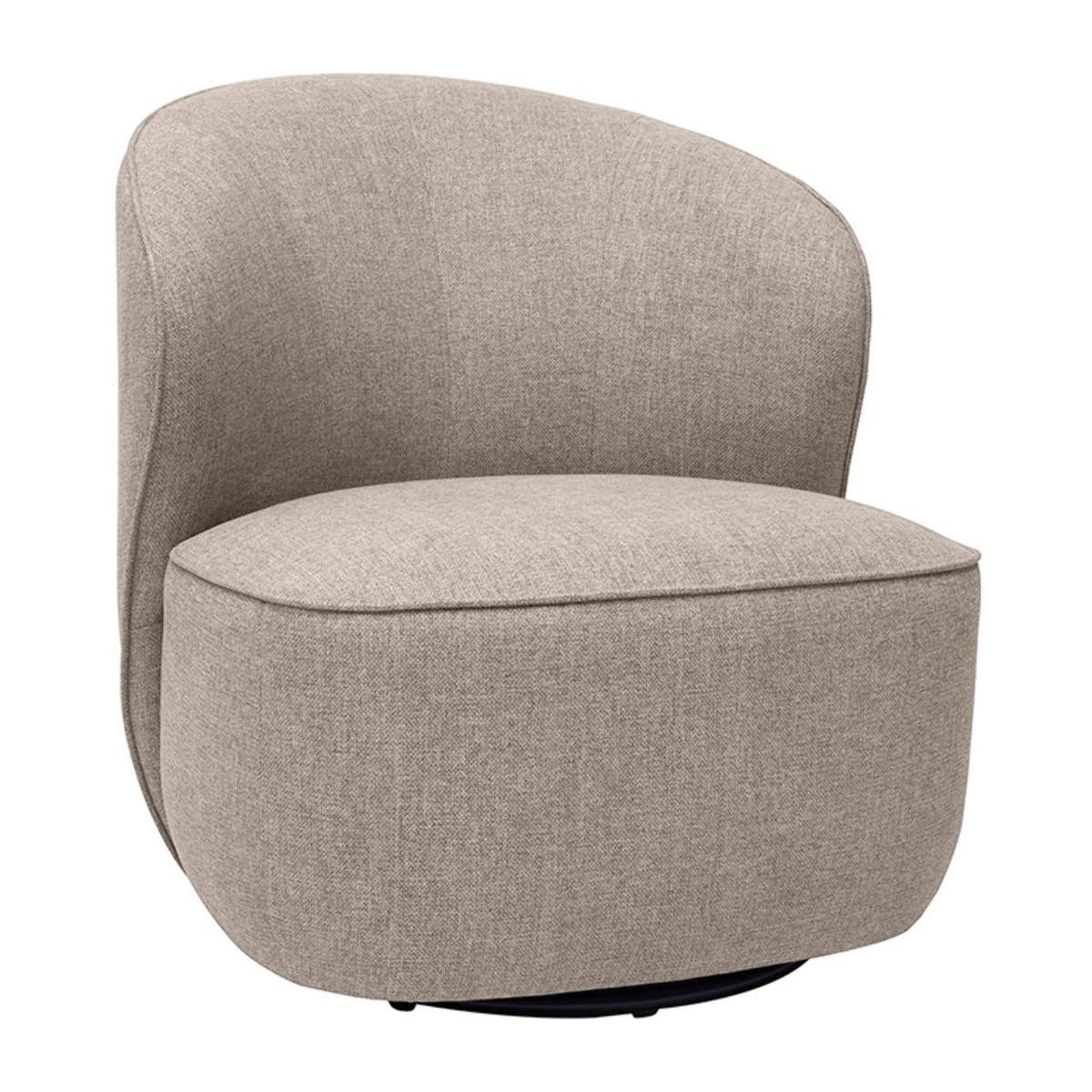 Fauteuil design pivotant en tissu taupe AMBER