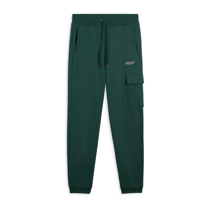 Pantaloni cargo in felpa con tasca applicata