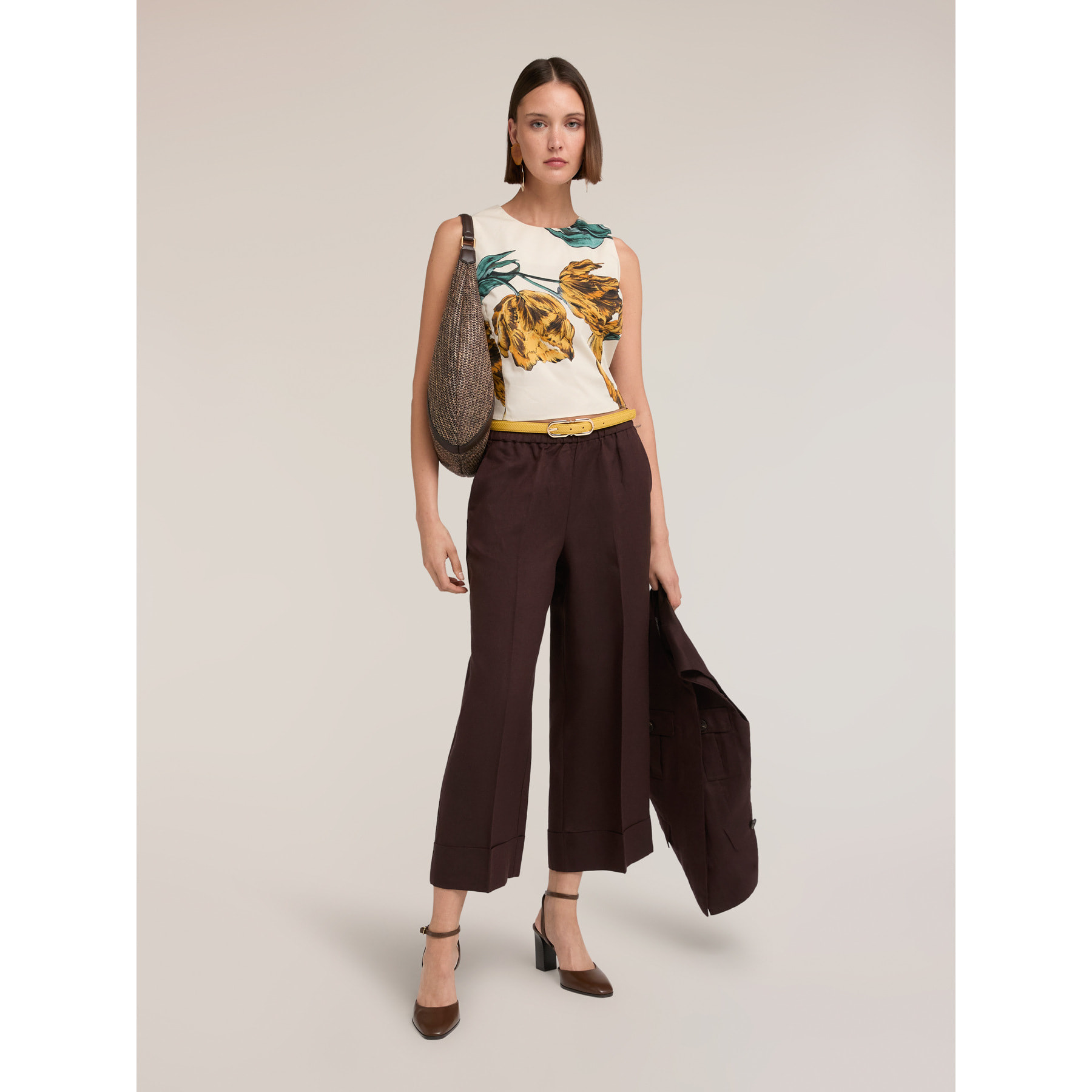 Motivi - Top de popelina con estampado floral - Blanco