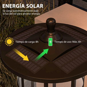 2 Farolas Solares Exterior Luces Solares Exterior con Panel Solar Encendido Automático y Marco de Acero Inoxidable Impermeable IP44 para Terraza Patio 23,5x23,5x184 cm Negro