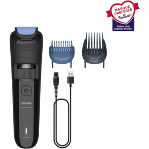 Tondeuse barbe PHILIPS BT3620/15 Series 3000, molette réglable, 40 hauteurs de coupe, précision 0,5 mm, autonomie 70 mn