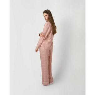 Pijama largo camisero viscosa eclat rosa
