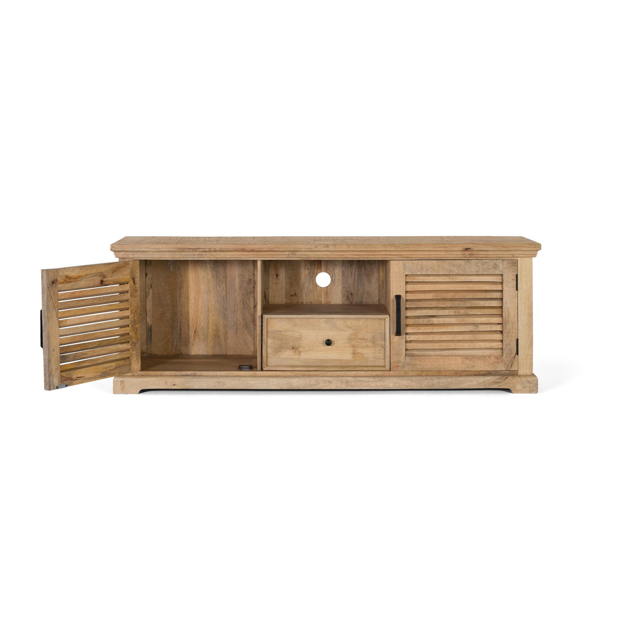 Mueble TV de Madera de Mango 170 Cm Estilo Rústico Contemporáneo