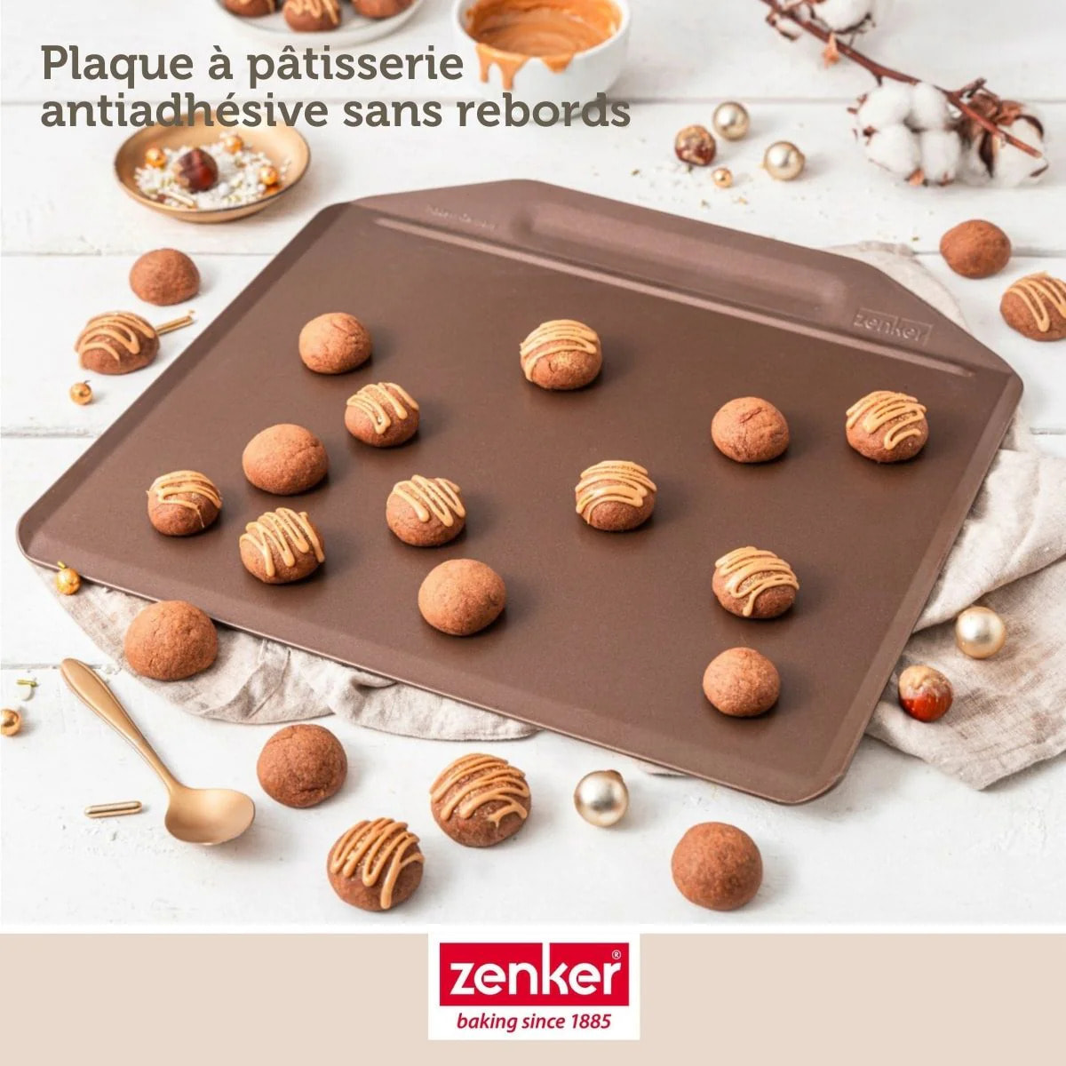 Ensemble de 2 Plaques à pâtisserie sans rebords 36 x 33 cm Zenker Mojave Gold