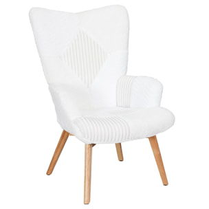 Fauteuil Helsinki Patchwork Blanc