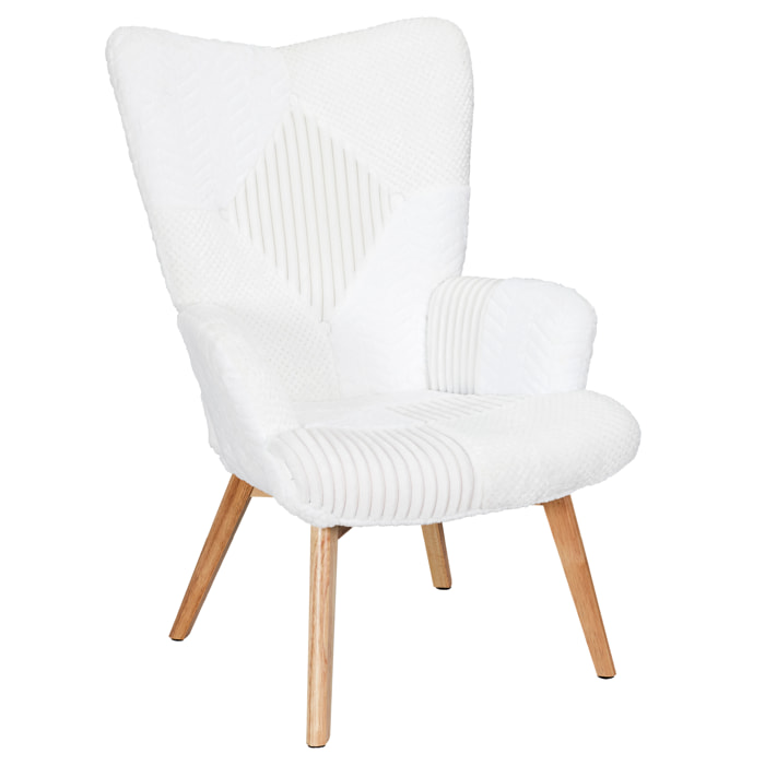 FAUTEUIL HELSINKI PATCHWORK BLANC
