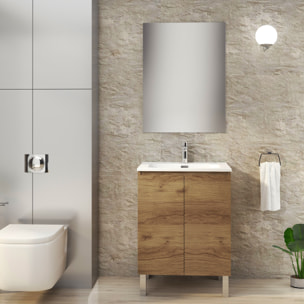 Ensemble de Salle de Bain Lust | 60 cm Teka | Deux Portes | Lavabo Encastré | N'inclut pas le Miroir | Meuble Assemblé | Alday