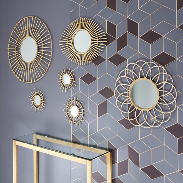 Miroir Rotin Rosace 56cm