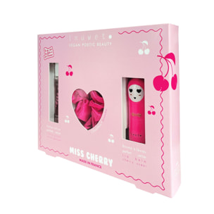 Miss Cherry - Coffret Parfum Roll-On Cerise 10 ml + Baume à Lèvres Cerise + un Chouchou