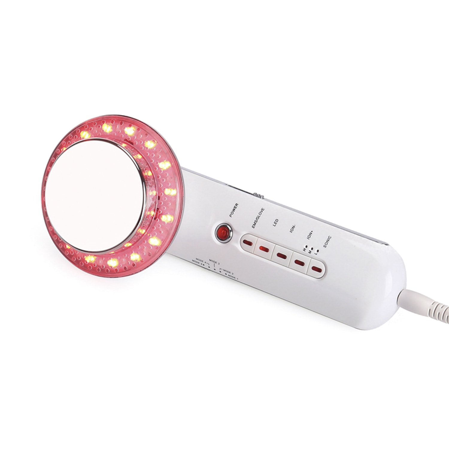 Cura della pelle 6 in 1. Strumento di bellezza ad ultrasuoni EMS, pulizia con ioni negativi.